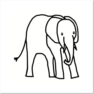 Little Elephant Outline Posters and Art